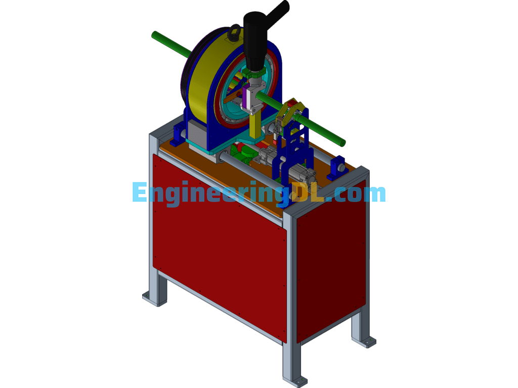 Steel Pipe Cutting Machine Creo 7.0 (CreoProE), 3D Exported Free Download