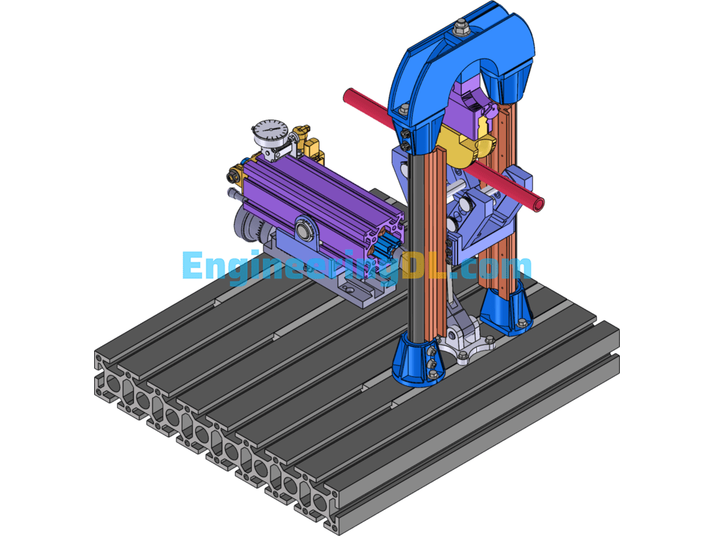 Steel Pipe Bending Machine SolidWorks, 3D Exported Free Download
