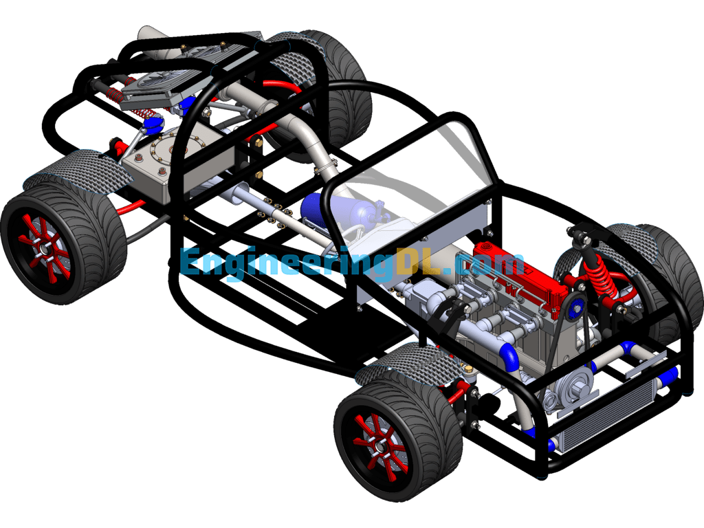 Steel Tube Car (Modified Off-Road Vehicle) SW Model SolidWorks Free Download