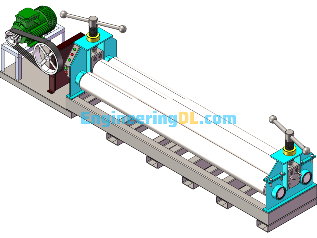 Sheet Metal Rolling Machine Model SolidWorks, 3D Exported Free Download