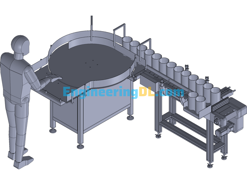 Automatic Canning And Capping Machine For Tin Cans 3D Exported Free Download
