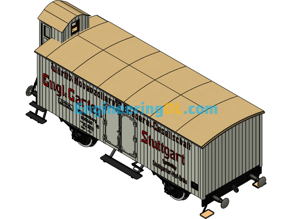 Railroad Wagon Locomotive Model With Engineering Drawings SolidWorks Free Download