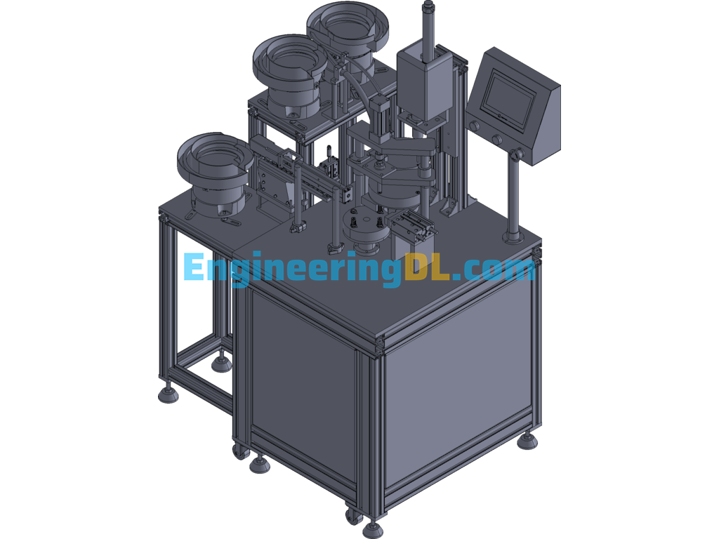 Copper Three-Piece Automatic Assembly Machine 3D Exported Free Download
