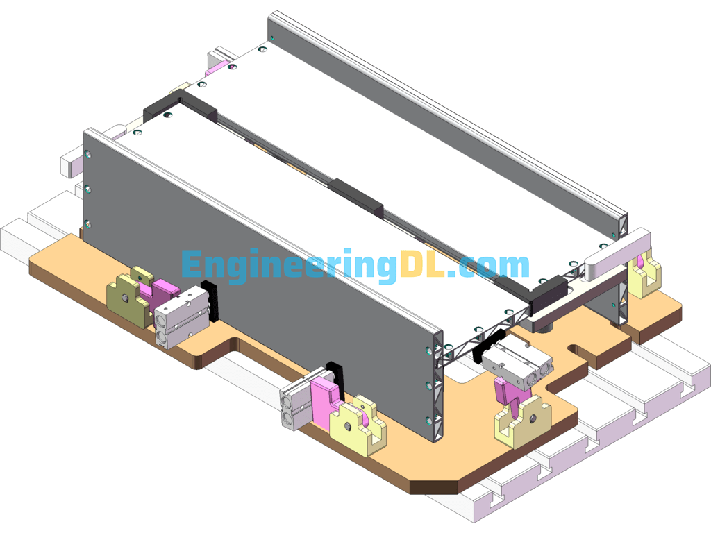 Aluminum Profile Processing Jig SolidWorks, AutoCAD, 3D Exported Free Download