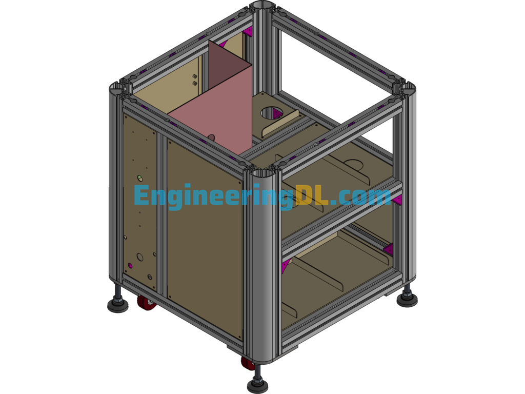 Aluminum Profile Shelves (SolidWorks, CreoProE), 3D Exported Free Download