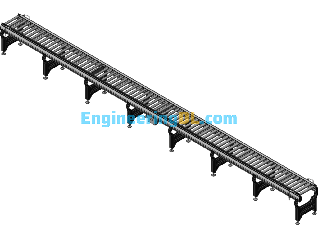 Aluminum Roller Conveyor SolidWorks Free Download