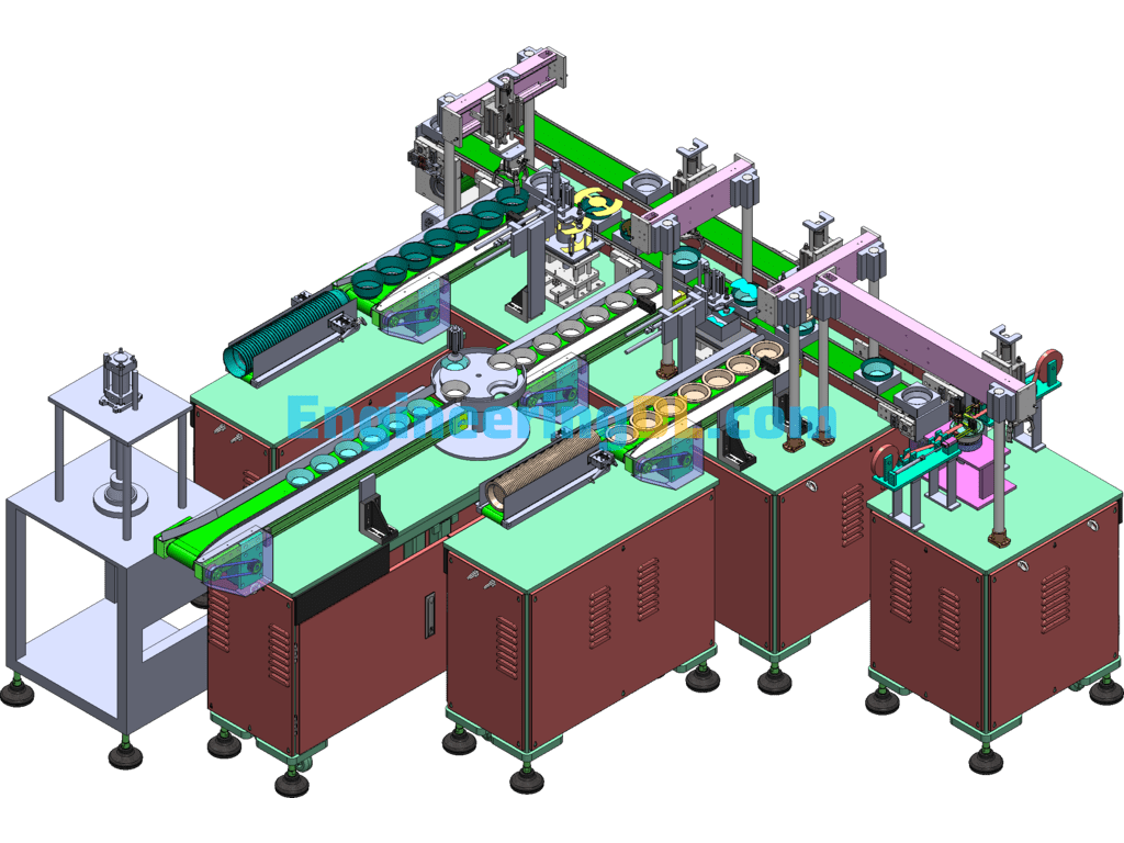 Aluminum Foil Cup Packaging Line, Tinfoil Cup Forming And Packaging Line SolidWorks, 3D Exported Free Download