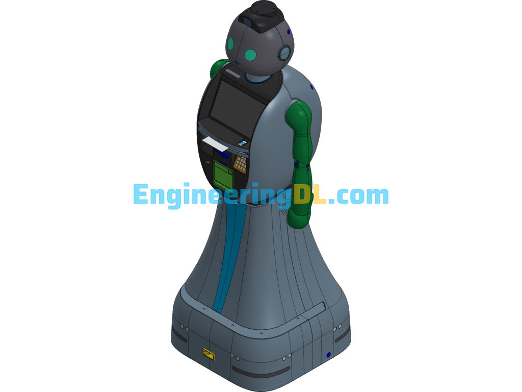 Bank Service Robot With Internal Structure (CreoProE), 3D Exported Free Download