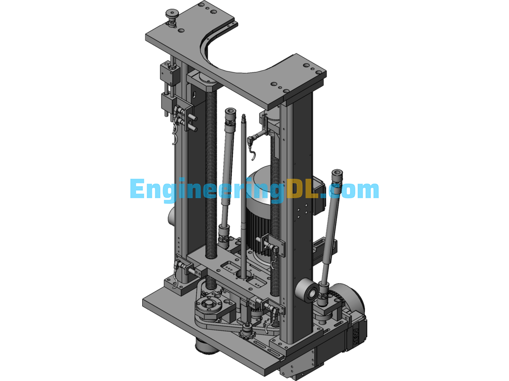 Chain Drive Ball Screw Lifter SolidWorks, 3D Exported Free Download