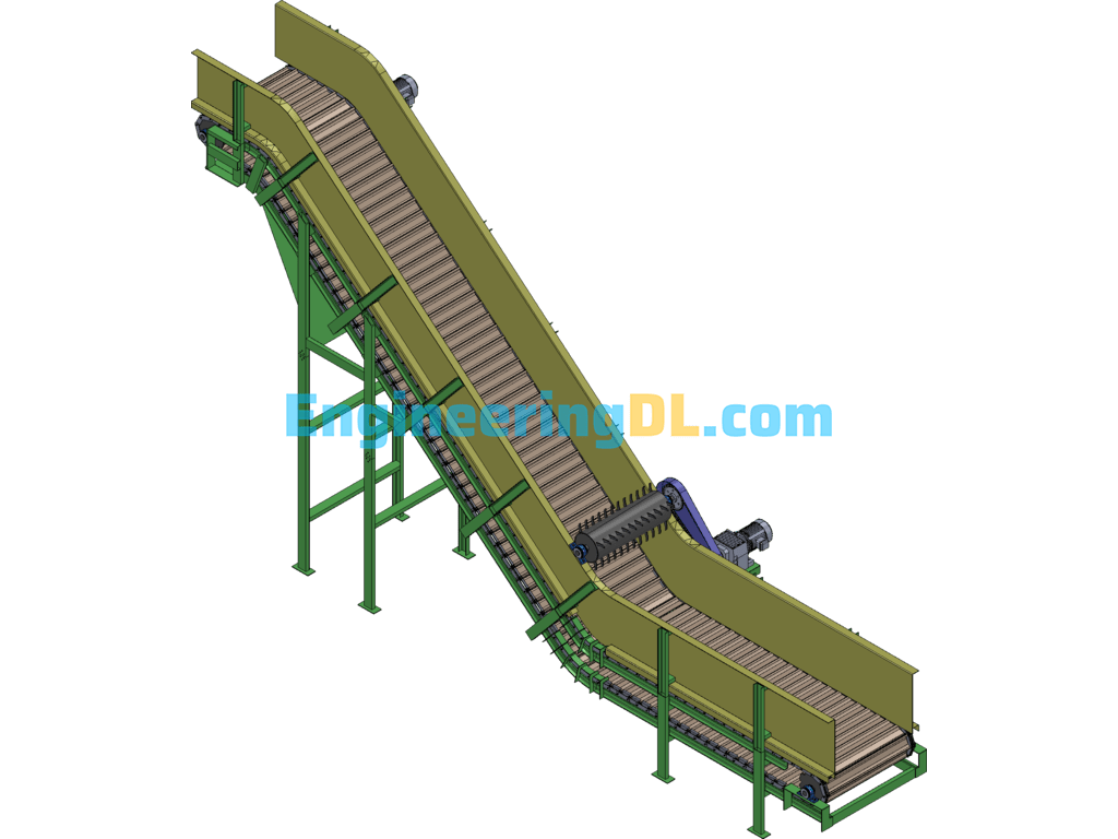 Chain Conveyor, Chain Conveyor SolidWorks, 3D Exported Free Download