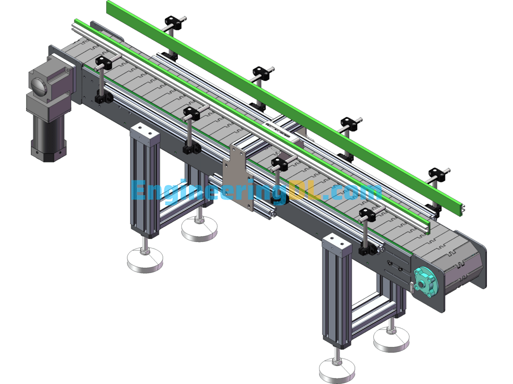 Chain Conveyor 3D SolidWorks, eDrawings, 3D Exported Free Download