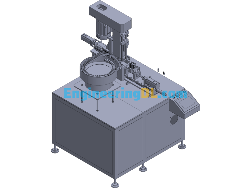 Lock Core Automatic Groove Milling Machine 3D Exported Free Download