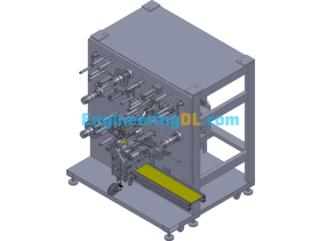 Lithium Battery Three Head Square Automatic Winding Machine SolidWorks Free Download