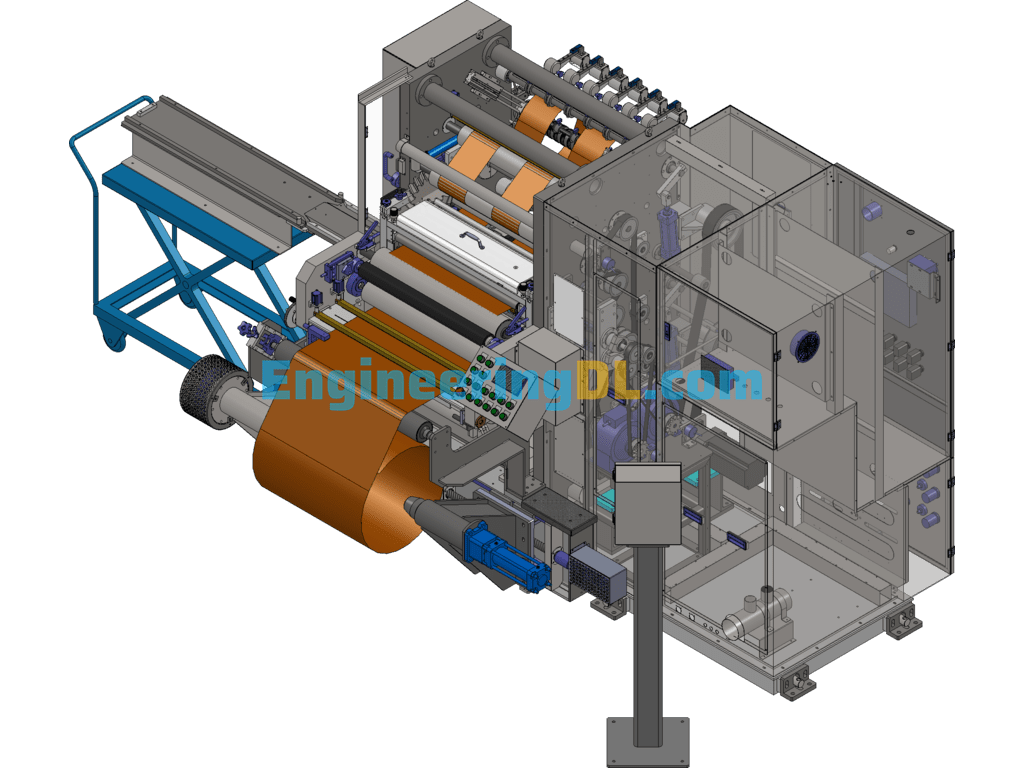 Lithium Battery Slitting Machine (Lithium Battery Positive And Negative Production Slitting) SolidWorks, 3D Exported Free Download