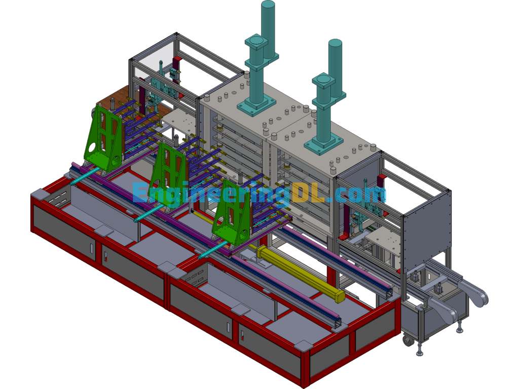 Lithium Battery Multi-Station Hot And Cold Pressing System SolidWorks, 3D Exported Free Download