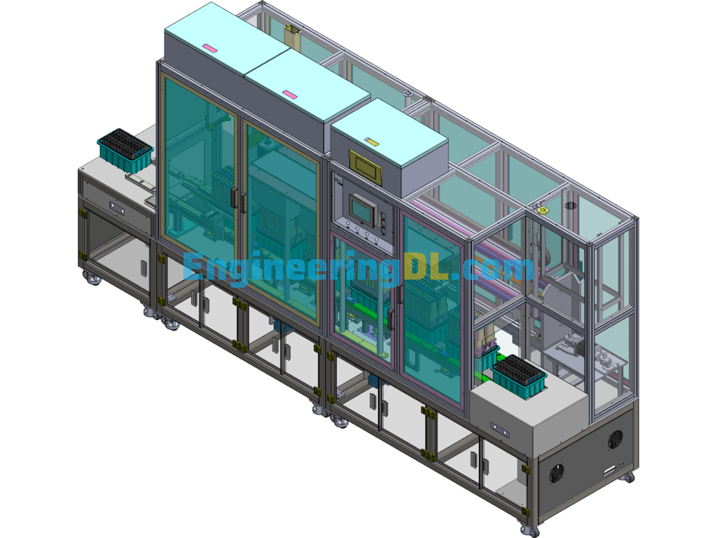 Lithium Battery Assembly Machine, Non-Standard Automated Lithium Battery Assembly Equipment SolidWorks, 3D Exported Free Download