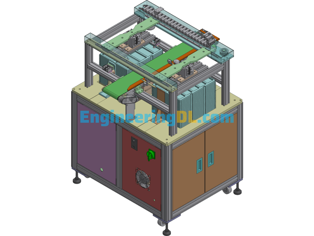 Lithium Battery Automatic Loading And Unloading Machine YX-06 SolidWorks, 3D Exported Free Download