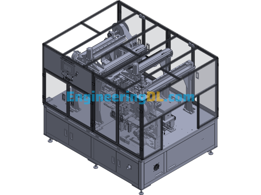 Lithium Battery Industry Adhesive Wrapping Paper Machine 3D Exported Free Download