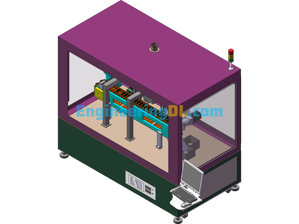 Lithium Battery Lug Laser Welding Machine SolidWorks, 3D Exported Free Download