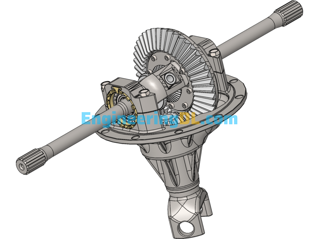 Bevel Gear Differential SolidWorks, 3D Exported Free Download