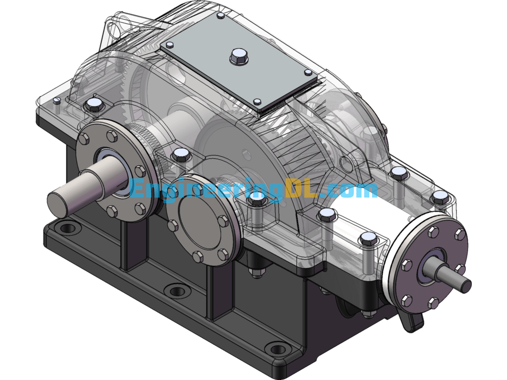 Bevel Gear Secondary Reducer SolidWorks, 3D Exported Free Download