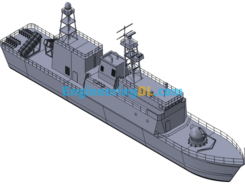 Jinjiang Class Patrol Ship SolidWorks, 3D Exported Free Download