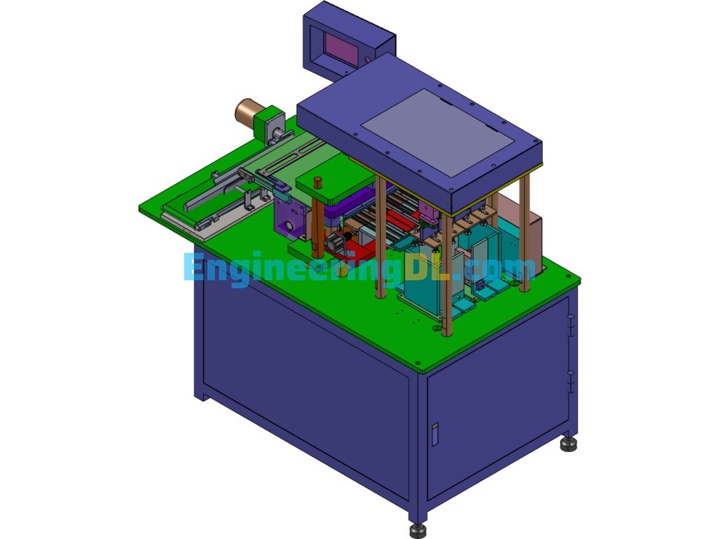 NiMH And Li-Ion Cylindrical Battery Pole Cutting Machine SolidWorks Free Download