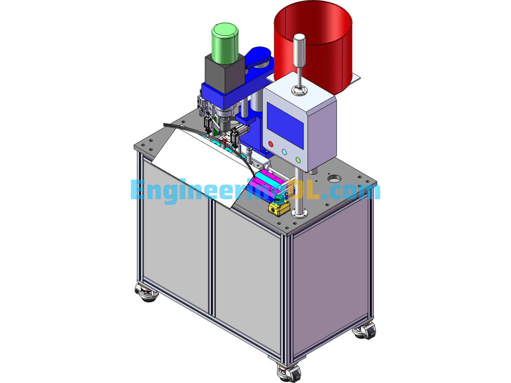 Wiper Center Bracket Spinning Riveting Machine SolidWorks, 3D Exported Free Download