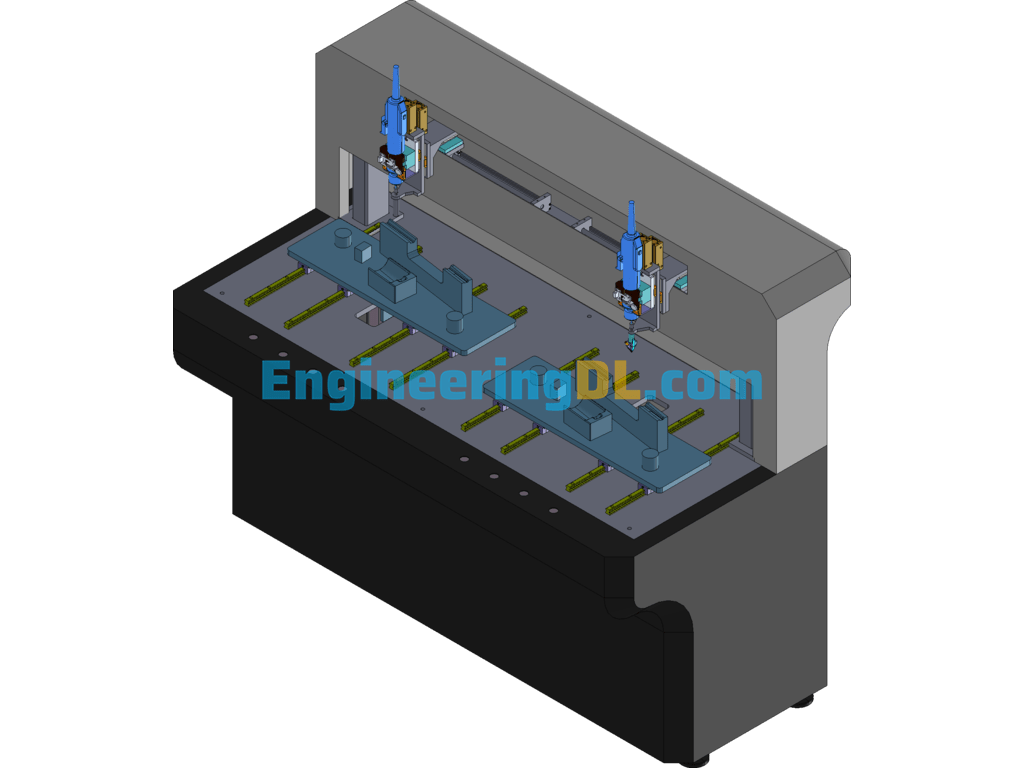Wiper Bar Automatic Locking Screw Machine Double Station SolidWorks Free Download