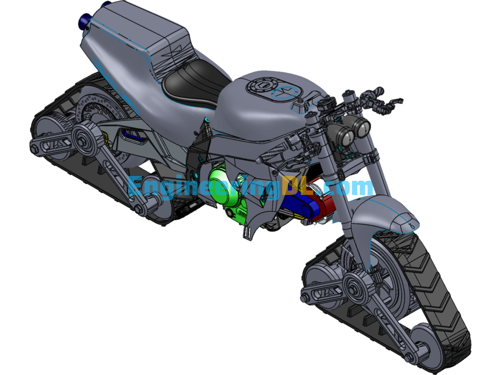 Snowmobile SolidWorks, 3D Exported Free Download