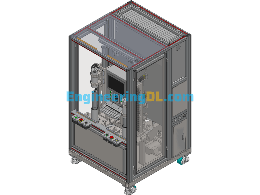 Non-Standard Automated Battery Helium Testing Equipment Design Helium Leak Detection Equipment SolidWorks, Inventor, 3D Exported Free Download