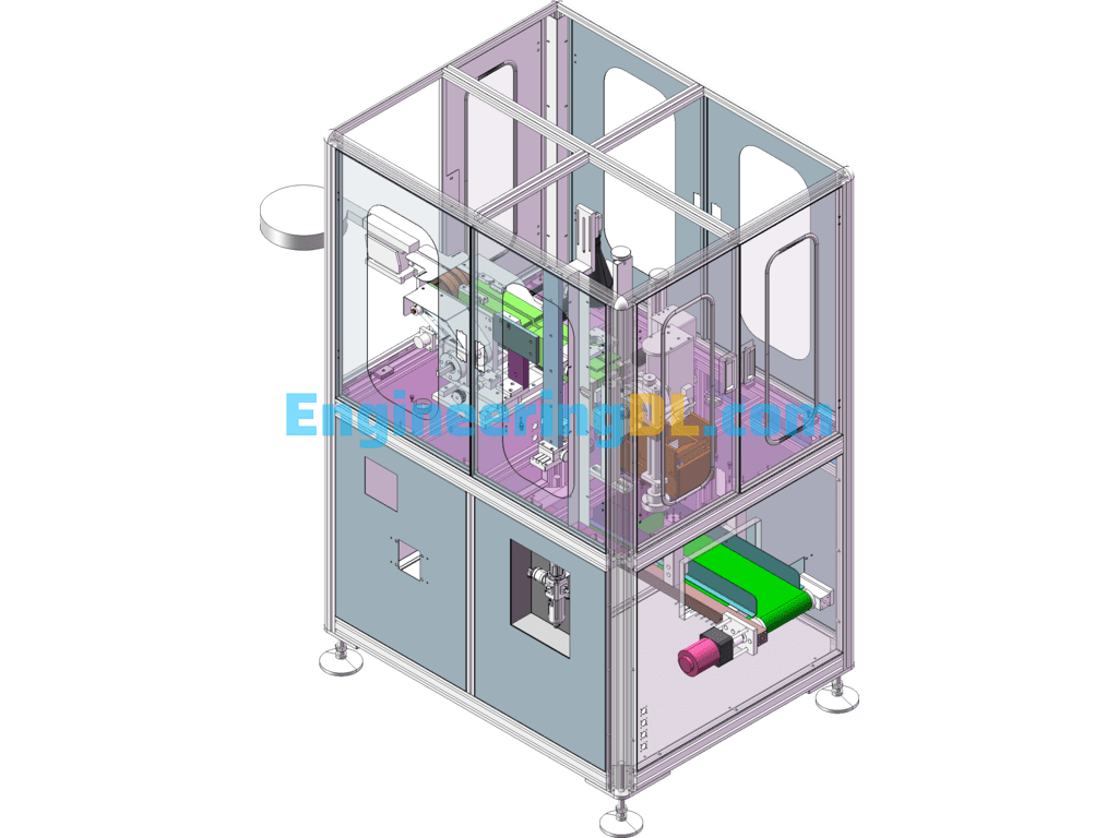 Non-Standard Automatic Steel Belt Screw Vision Inspection Machine Full Set Of 3D Model Drawings SolidWorks, 3D Exported Free Download
