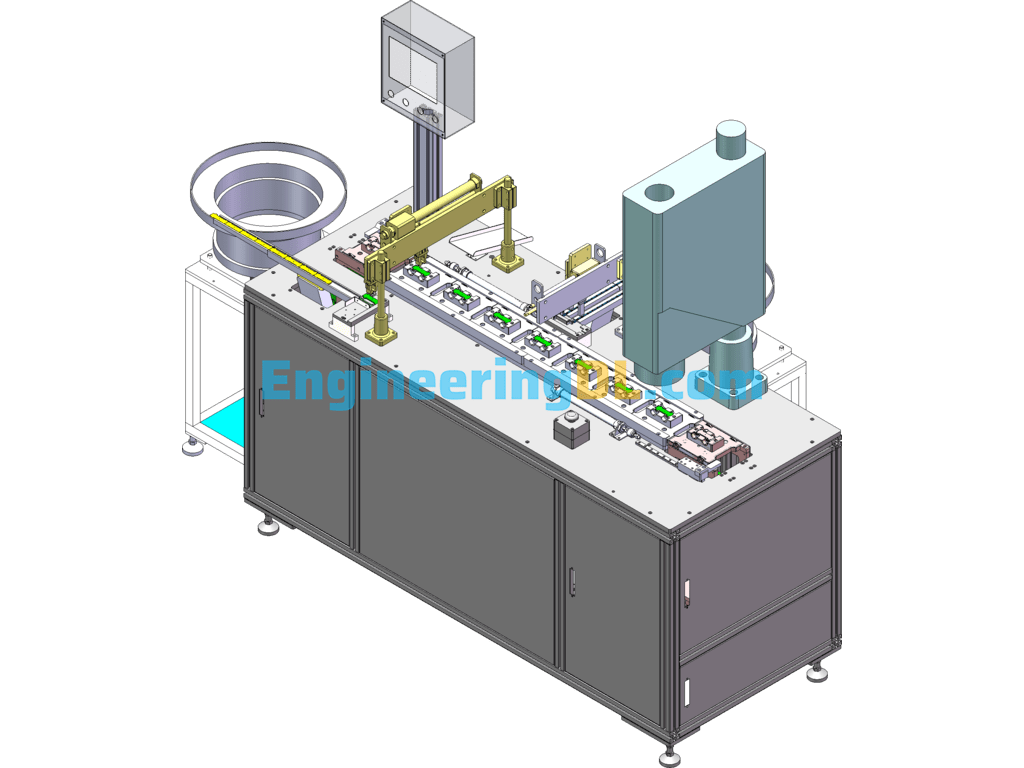 Non-Standard Wheel Encapsulation And Ultrasonic Welding Machine SolidWorks, 3D Exported Free Download