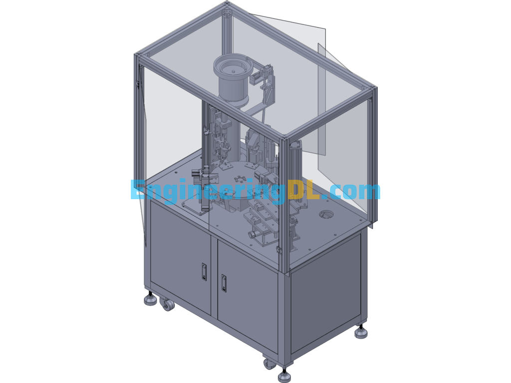Non-Standard Turntable Type Locking Screw Machine (PROE Model + CAD Drawing File Inside) (AutoCAD, CreoProE), 3D Exported Free Download