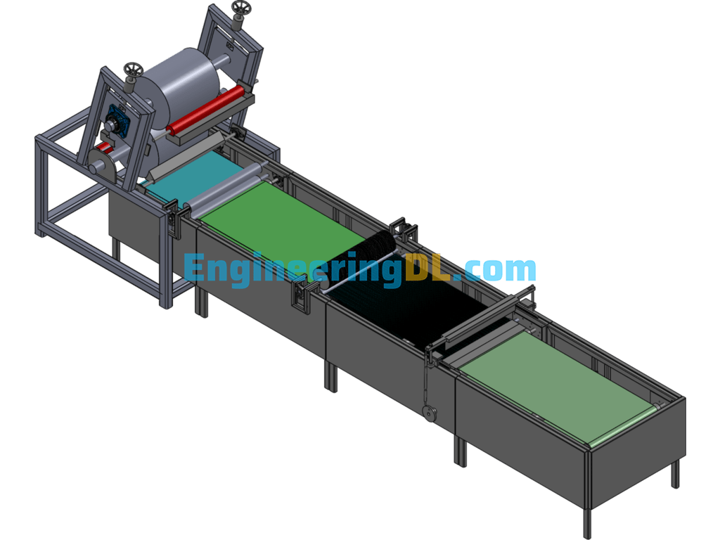 Dough Cutting Machine (Food Industry) (SolidWorks, CreoProE), 3D Exported Free Download