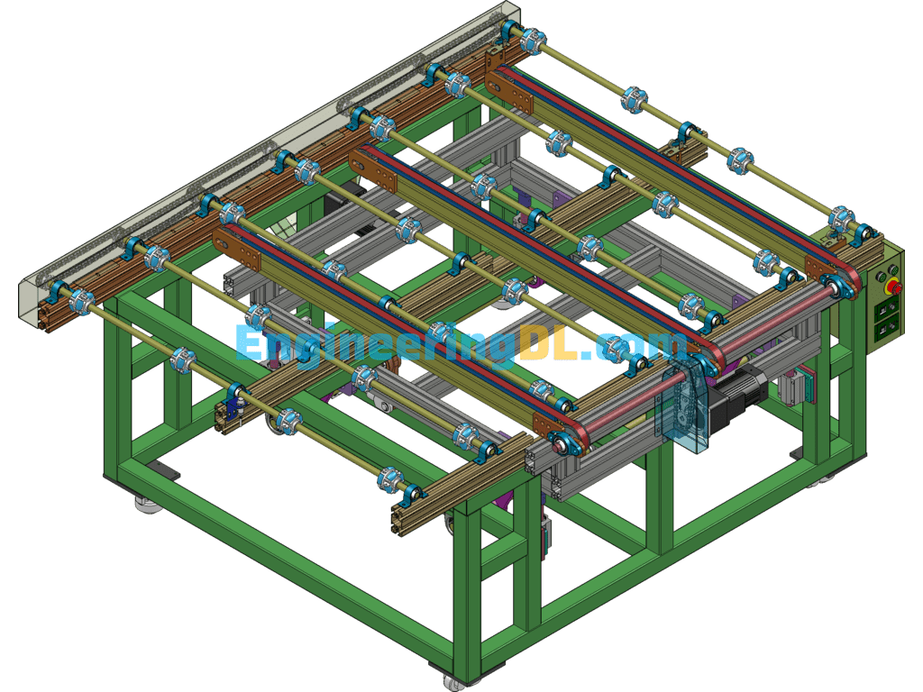 Jacking And Reversing Conveyor Line SolidWorks Free Download