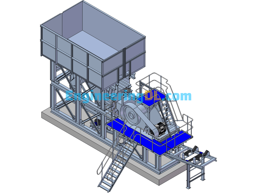 Jaw Feeder & Conveyor SolidWorks, 3D Exported Free Download