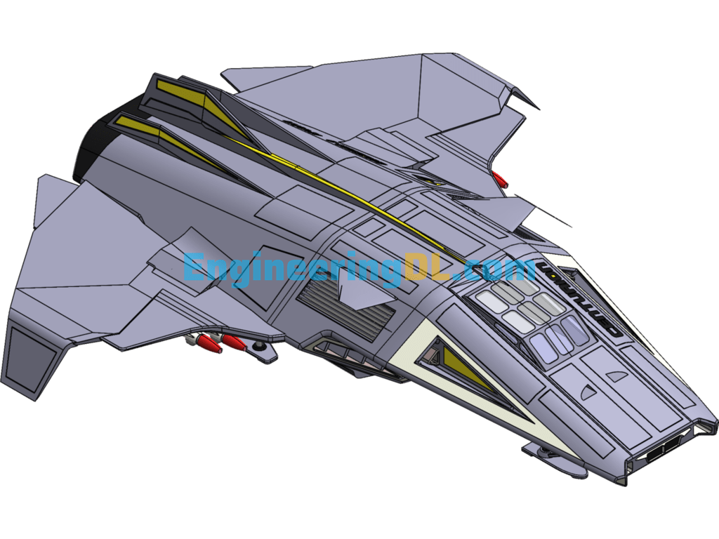 Spaceship Model SolidWorks, 3D Exported Free Download