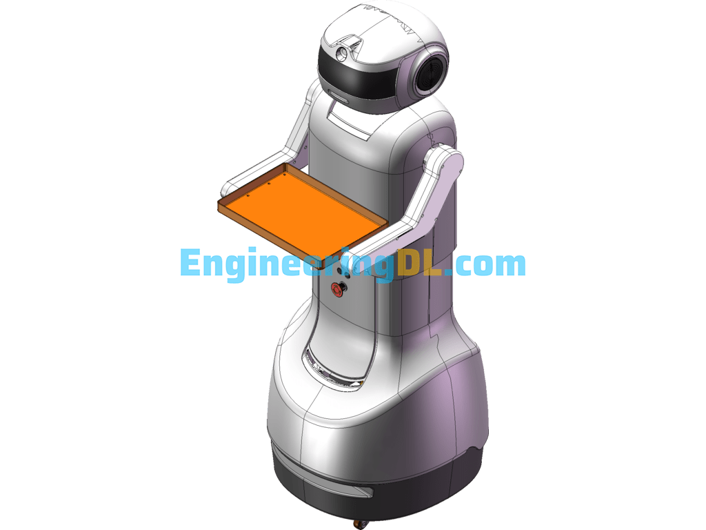 Restaurant Service Robot, Indoor Mobile AGV Robot SolidWorks, 3D Exported Free Download