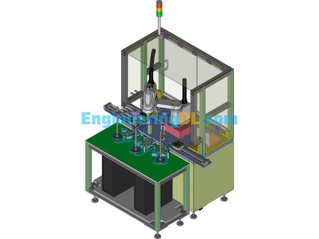 Motor Section Automatic Handling Equipment 3D Exported Free Download