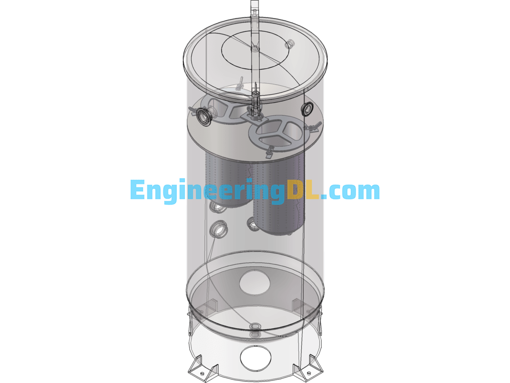Water Storage Tank For High Pressure Waterjet SolidWorks Free Download