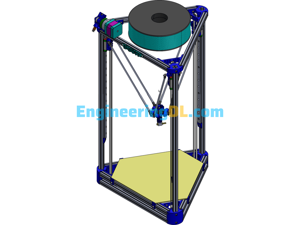 Highly Intelligent Delta 3D Printer SolidWorks Free Download