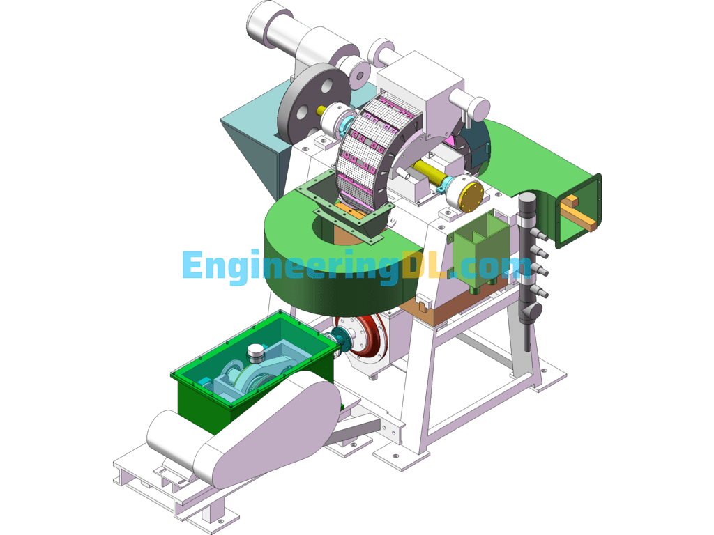 High Gradient Magnetic Separator SolidWorks, 3D Exported Free Download