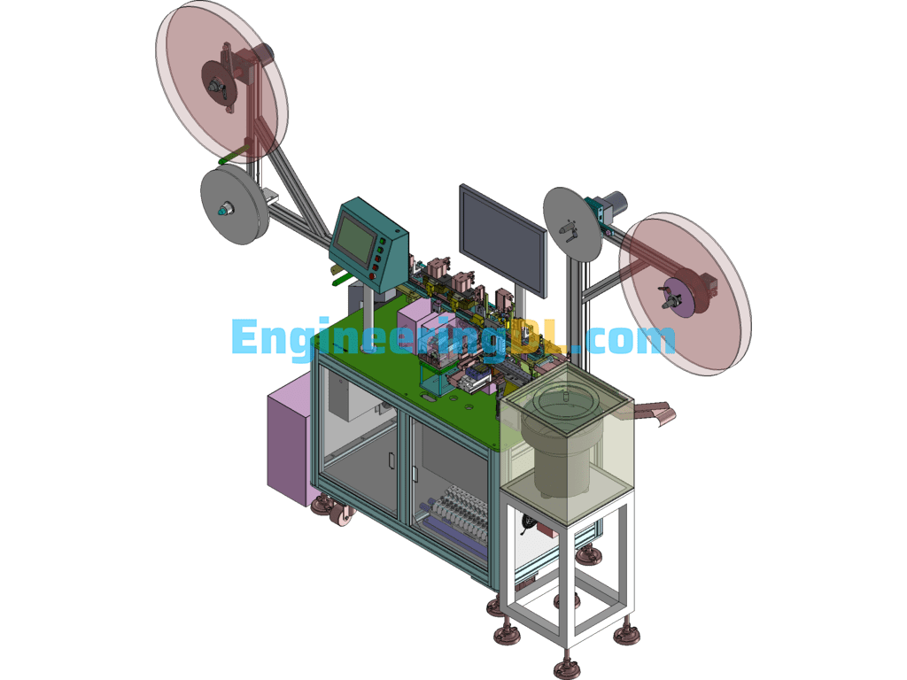 Drum Spring Assembly And Testing Automatic Machine (Mass Production, Including BOM Sheet) SolidWorks, 3D Exported Free Download
