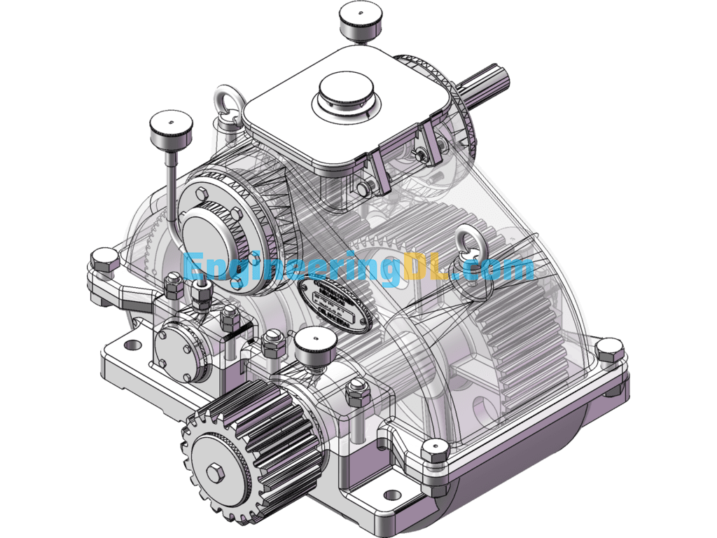 Gear Reducer 3d Model SolidWorks, 3D Exported Free Download