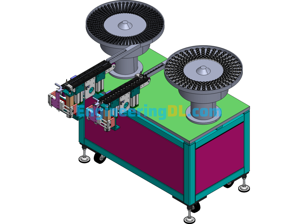 Gear And Bearing Double Vibratory Plate Feeding Sub Mechanism Diagram SolidWorks Free Download