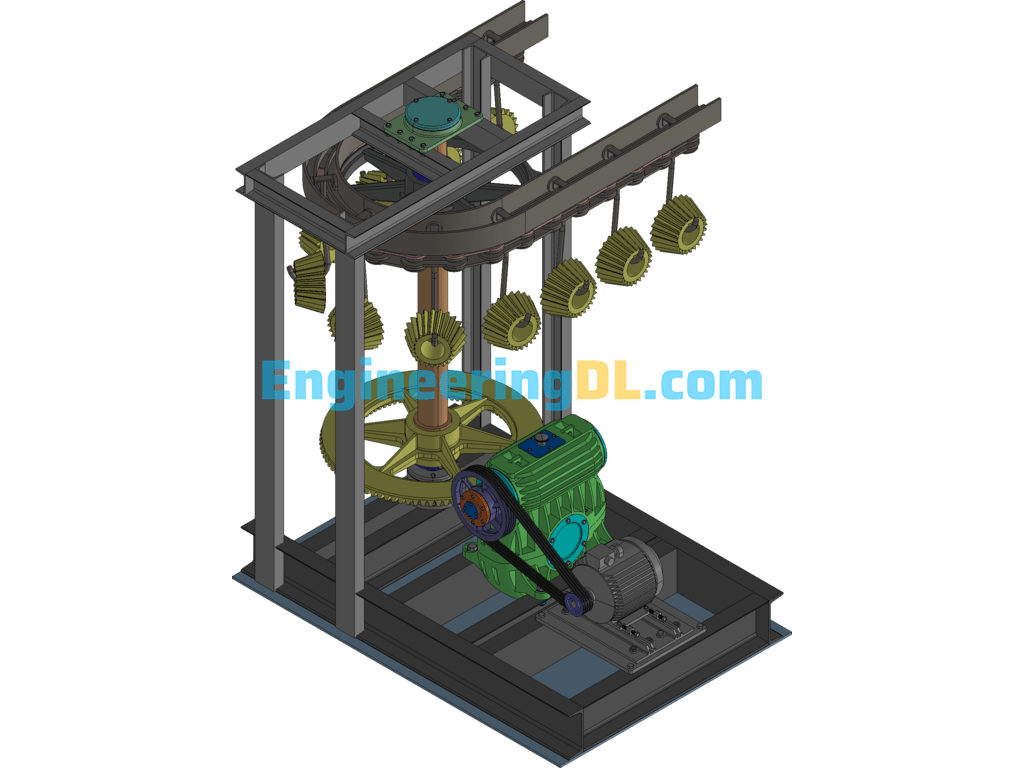 Gear Conveyor Suspension System (Suspension Conveyor) 3D Exported Free Download