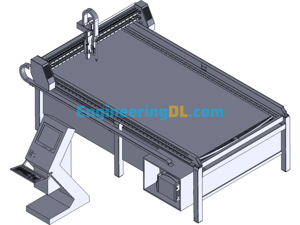 Double-Drive Plasma Cutting Machine With Gantry SolidWorks, 3D Exported Free Download