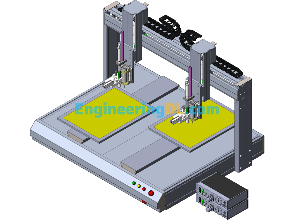 Gantry Type Double Channel Dispensing Machine UF Base Plate Mounted Magnet Dispensing Machine SolidWorks Free Download