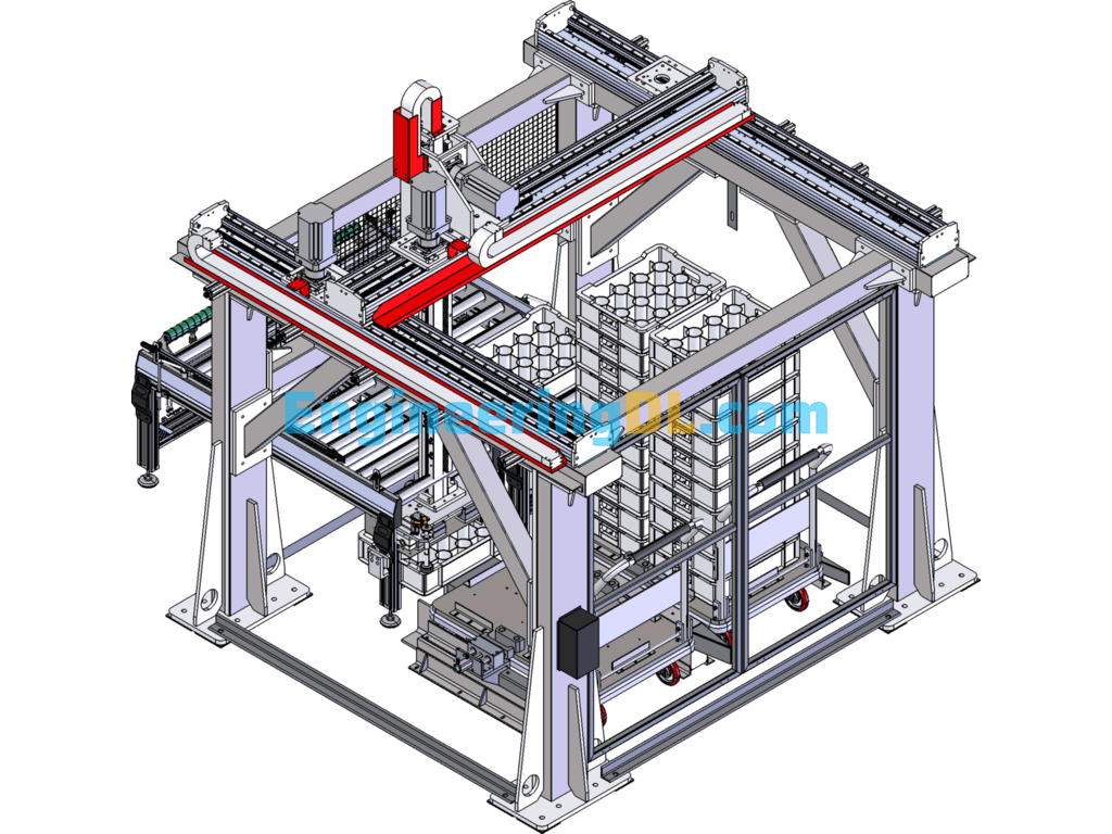 Gantry Palletizing And Boxing Truss Manipulator SolidWorks, 3D Exported Free Download